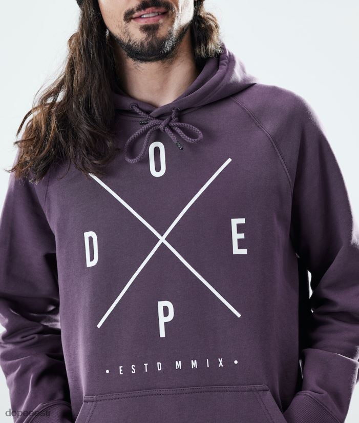 Dope Riided - mehed igapäevane kapuuts Dope 2x-up pleekinud viinamari B62VTF301 - Image 6