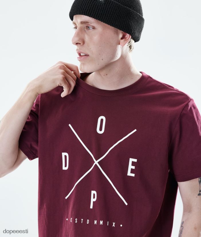 Dope Riided - mehed igapäevane t-särk Dope 2x-up Burgundia B62VTF343 - Image 5