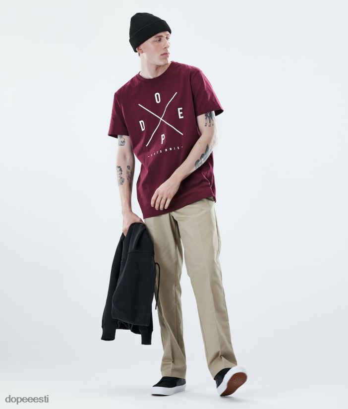 Dope Riided - mehed igapäevane t-särk Dope 2x-up Burgundia B62VTF343 - Image 7