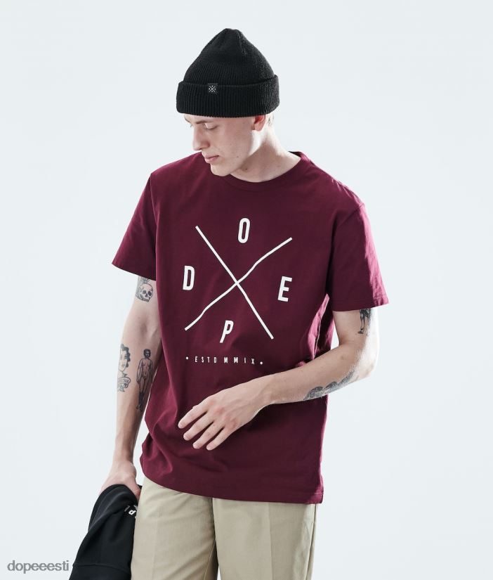 Dope Riided - mehed igapäevane t-särk Dope 2x-up Burgundia B62VTF343 - Image 1