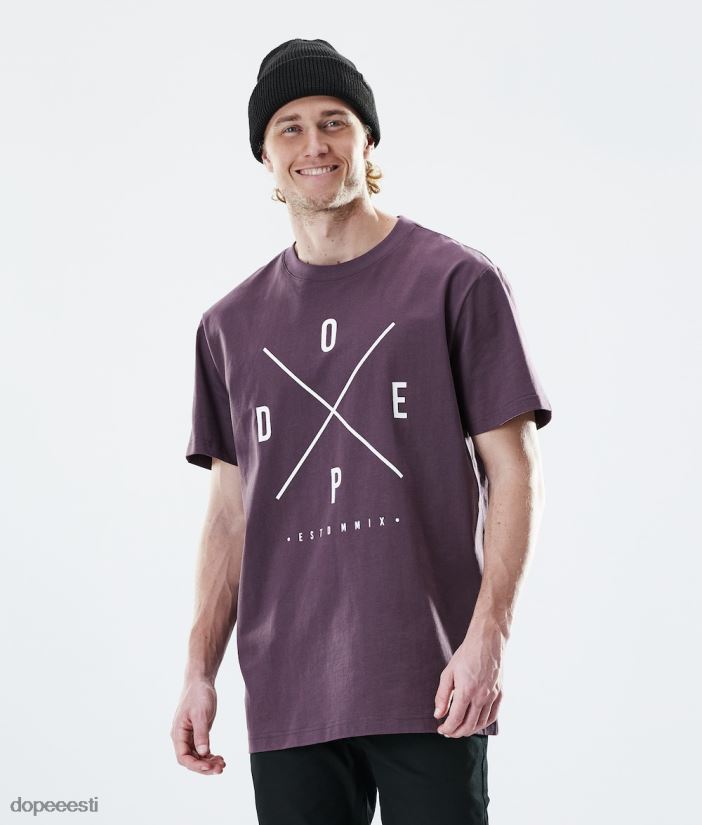 Dope Riided - mehed igapäevane t-särk Dope 2x-up pleekinud viinamari B62VTF361 - Image 1