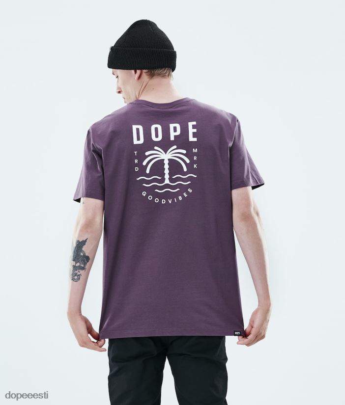 Dope Riided - mehed igapäevane t-särk Dope palm pleekinud viinamari B62VTF354 - Image 1