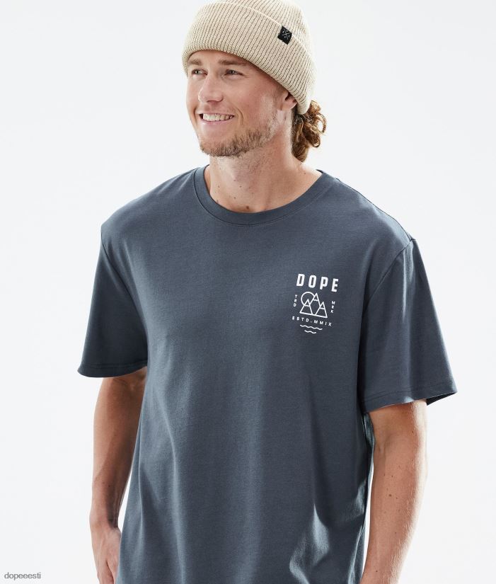 Dope Riided - mehed standardne t-särk Dope tipp metallist sinine B62VTF356 - Image 3