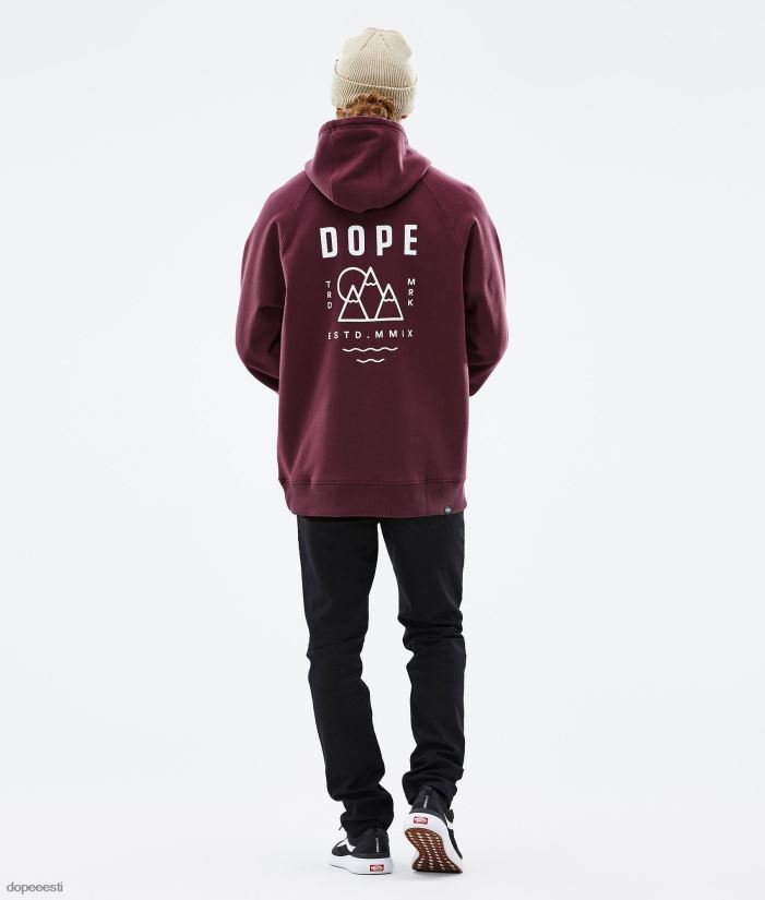 Dope Riided - mehed tavaline kapuuts Dope tippkohtumine Burgundia B62VTF303 - Image 4