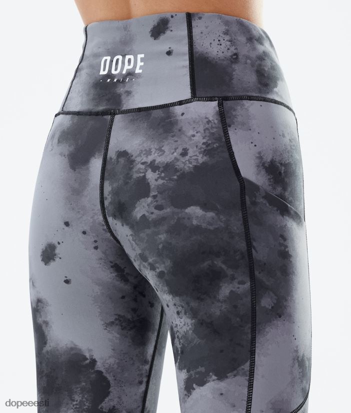 Dope Riided - naised kõrged tehnilised säärised Dope must batik B62VTF767 - Image 7