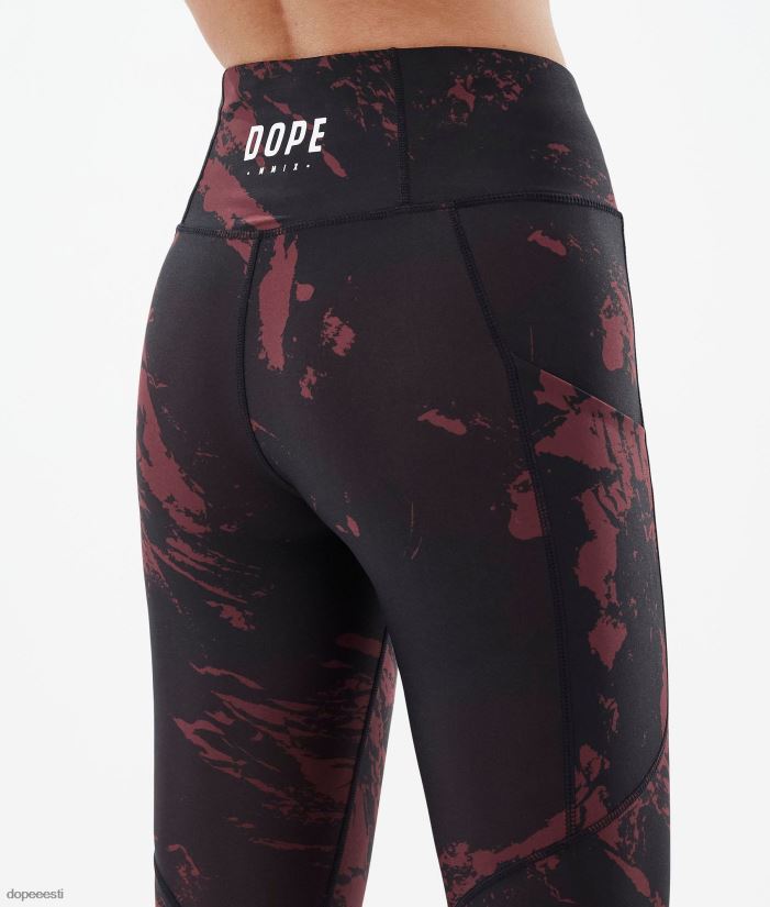 Dope Riided - naised kõrged tehnilised säärised Dope värvige Burgundia B62VTF789 - Image 7
