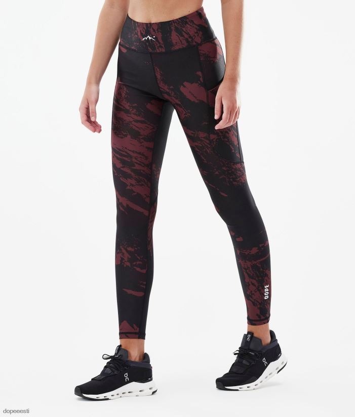 Dope Riided - naised kõrged tehnilised säärised Dope värvige Burgundia B62VTF789 - Image 1