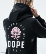 Dope Riided - naised tavaline kapuuts Dope roosa must B62VTF865 - Image 8