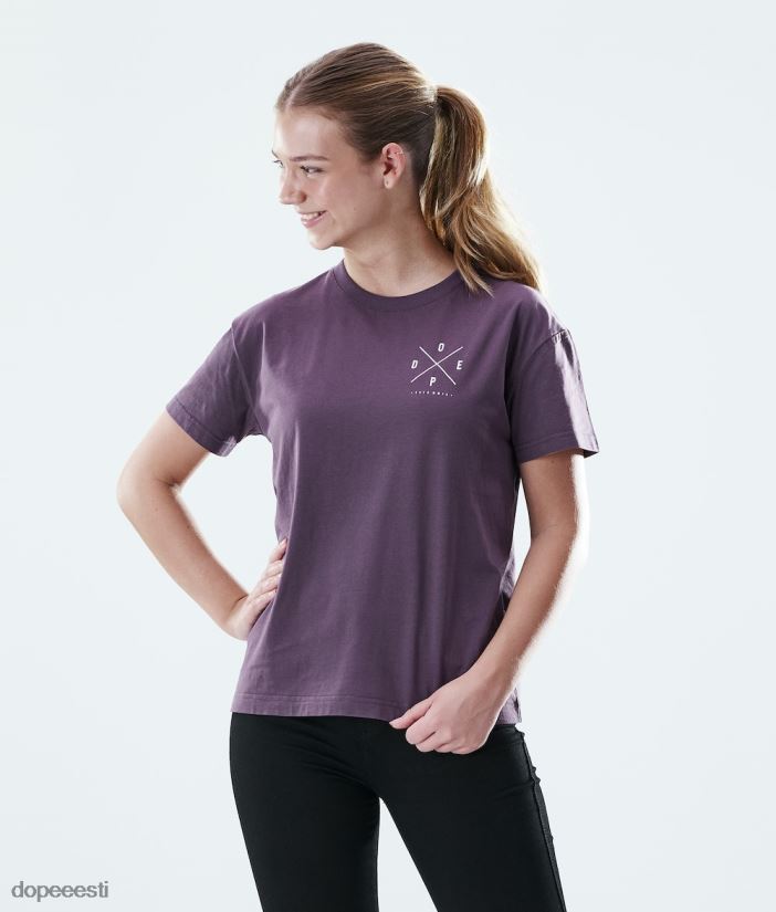 Dope Riided - naised tavaline t-särk Dope 2x-up pleekinud viinamari B62VTF895 - Image 1