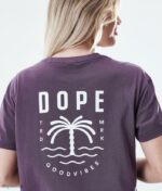 Dope Riided - naised tavaline t-särk Dope palm pleekinud viinamari B62VTF894 - Image 6