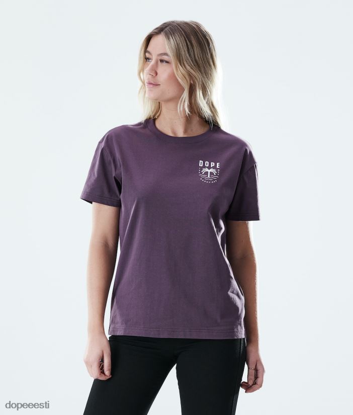 Dope Riided - naised tavaline t-särk Dope palm pleekinud viinamari B62VTF894 - Image 1