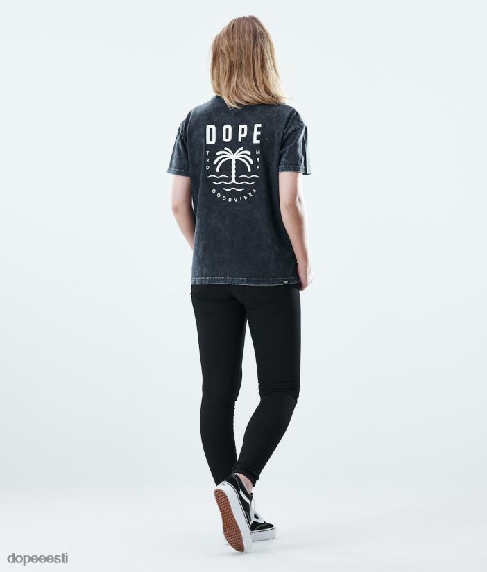Dope Riided - naised tavaline t-särk Dope peopesa pleegitatud mustaks B62VTF885 - Image 4