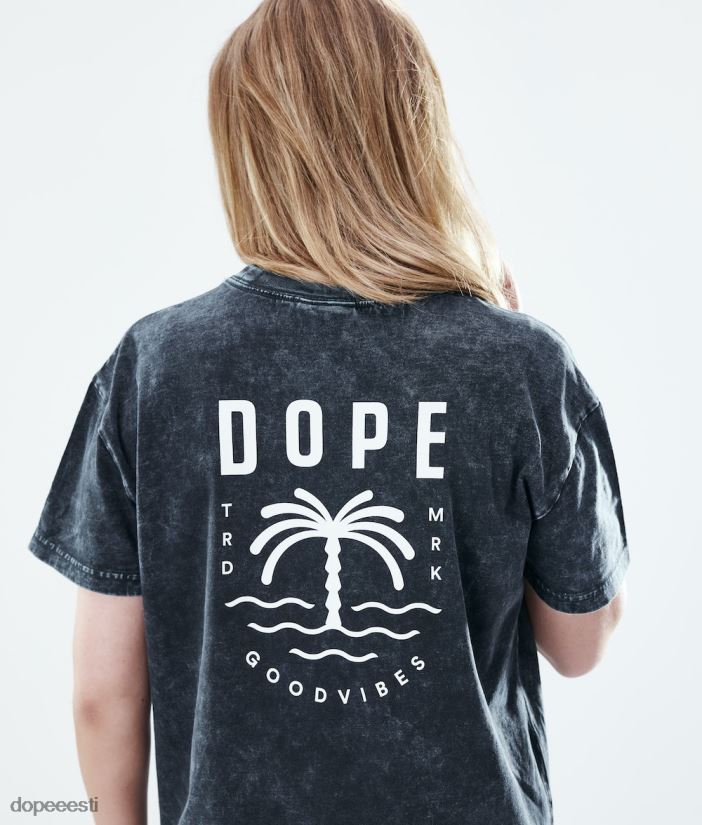 Dope Riided - naised tavaline t-särk Dope peopesa pleegitatud mustaks B62VTF885 - Image 6