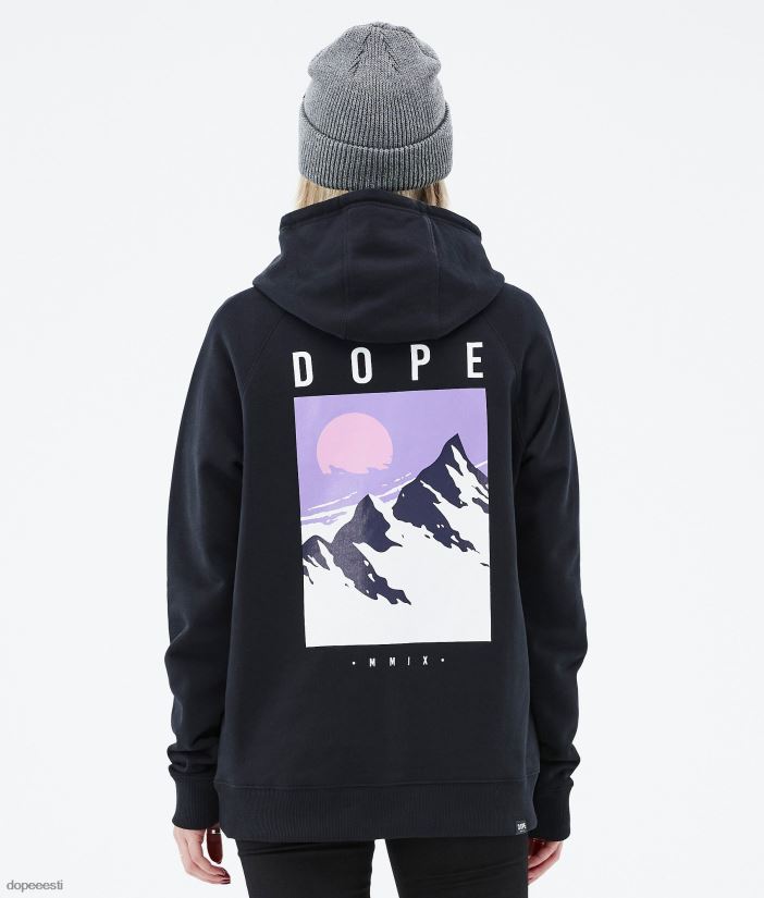 Dope Riided - naised tavaline w kapuuts Dope tipp must B62VTF850 - Image 1