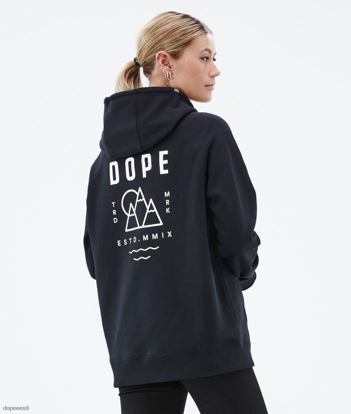 Dope Riided - naised tavaline w kapuuts Dope tipp must B62VTF868 - Image 1