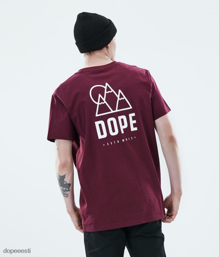 Dope Riided - mehed igapäevane t-särk Dope kerkima Burgundia B62VTF355