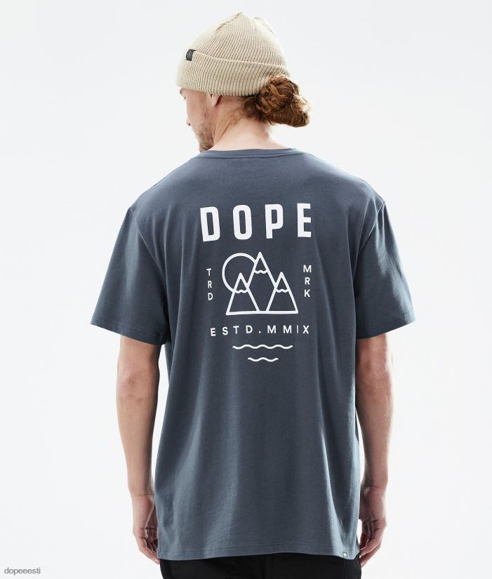 Dope Riided - mehed standardne t-särk Dope tipp metallist sinine B62VTF356