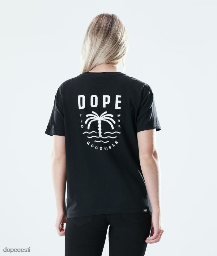 Dope Riided - naised tavaline t-särk Dope peopesa must B62VTF887